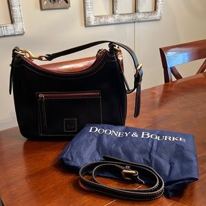 Dooney & Bourke Florentine Italian Leather Crossbody Hobo in Navy.